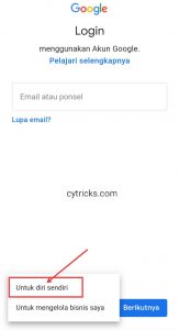 Buat akuna Google baru (Gmail)