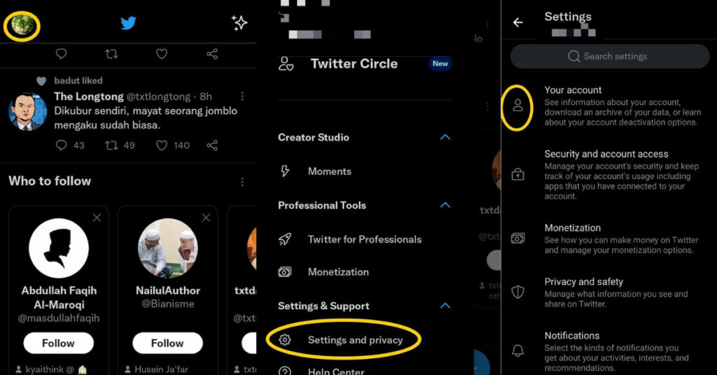 cara log out Twitter di Android